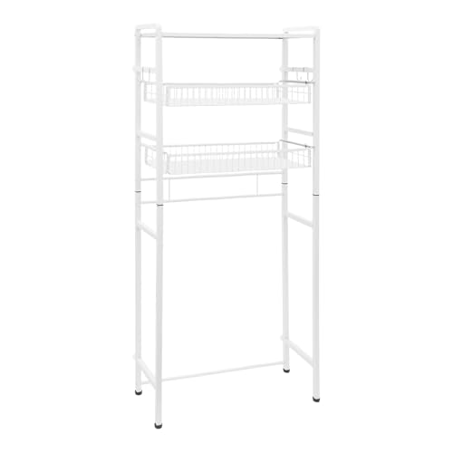 3-stöckiger Waschmaschinenregal, Waschmaschinen-Überbauschrank mit Ausziehbare Korb, WC Regal über Waschmaschine Toilette, Waschküchenregal für Badezimmer, Waschküche, 70,5x26x157,5 cm (Weiß) von Dokiiovo