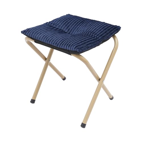 Dokiiovo Fußhocker Klappbar, Klappbarer Hocker mit Metallbeinen, Faltbar Klapphocker mit Schwamm-Sitzfläche, Fußhocker für Schlafzimmer, Wohnzimmer, Büro (Dunkelblau) von Dokiiovo