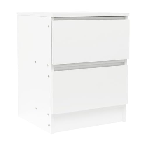 Dokiiovo Nachttisch mit 2 Schubladen, Moderner Nachtschrank, Nachtkommode Beistelltisch für Schlafzimmern, Arbeitszimmern, Wohnzimmern 32x30x41cm (Warmweiß) von Dokiiovo