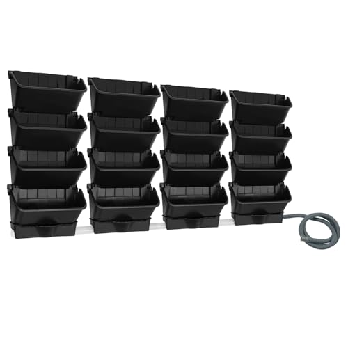Hängender vertikaler Wand-Pflanzgefäß, Hängende Pflanztaschen, Vertikaler Wand-Blumentopf, Selbstbewässernder Wandpflanztopf, Wand-Pflanzkübel mit Entwässerungsrohr für Gärten (Schwarz, 16PCS-A) Hängender vertikaler Wand-Pflanzgefäß, Hängende Pflanztaschen, Vertikaler Wand-Blumentopf, Selbstbewässernder Wandpflanztopf, Wand-Pflanzkübel mit Entwässerungsrohr für Gärten (Schwarz, 16PCS-A) von Dokiiovo