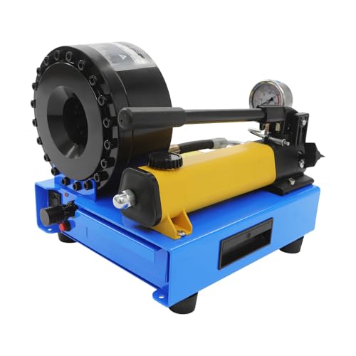 Manuell Betriebene Hydraulische Crimpmaschine, Tragbare Handgehaltene Hydraulische Schlauchpresse, Schlauchpressmaschine mit 8 Sätzen von Matrizen, Crimpbereich 6-25mm (Schwarz) von Dokiiovo
