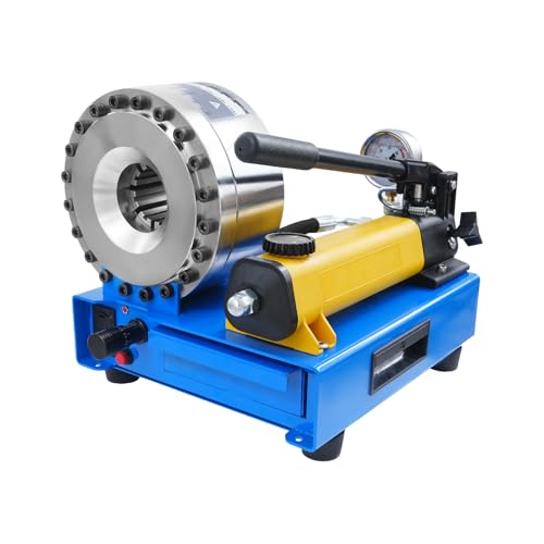Manuell Betriebene Hydraulische Crimpmaschine, Tragbare Handgehaltene Hydraulische Schlauchpresse, Schlauchpressmaschine mit 8 Sätzen von Matrizen, Crimpbereich 6-25mm (Silber) von Dokiiovo