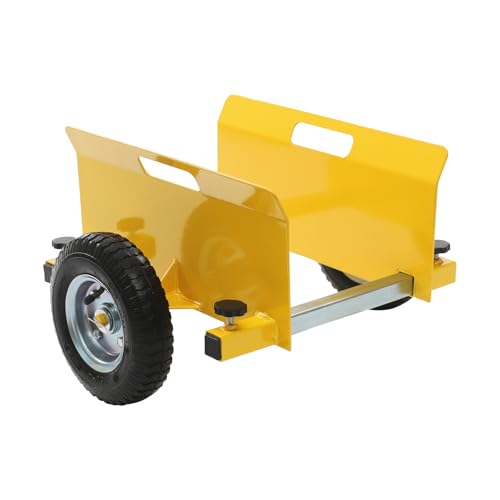 Plattenwagen Max. 300 kg Tragfähigkeit Plattentransportwagen, Plattenklemmwagen mit 20 cm Gummireifen, Transportwagen für Baustellen, Lagerhäuser und Werkstätten (Gelb) von Dokiiovo