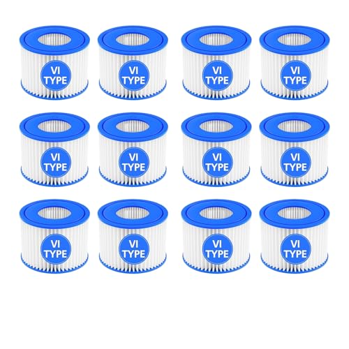 12 Stück Filter VI für Lay-z-Spa, VI Filter Pool, Filterkartuschen VI, Poolfilter Kompatibel mit Bestway 58323E, Kompatibel mit Coleman Saluspa 90427E, PoolFilter Ersetzt die Originalkartusche -(12er) 12 Stück Filter VI für Lay-z-Spa, VI Filter Pool, Filterkartuschen VI, Poolfilter Kompatibel mit Bestway 58323E, Kompatibel mit Coleman Saluspa 90427E, PoolFilter Ersetzt die Originalkartusche -(12er) von Dokkita