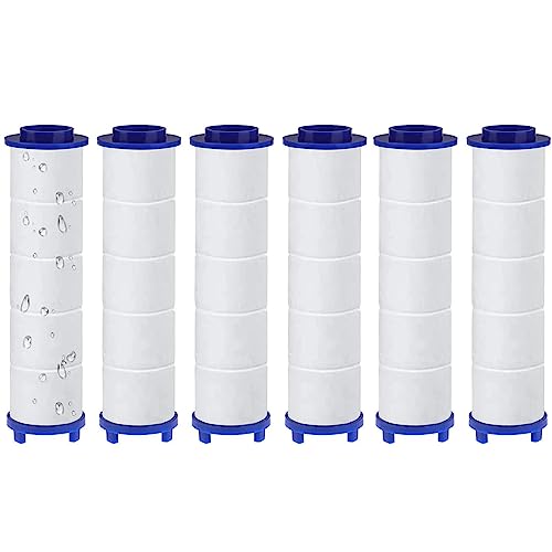6 Stück PP Baumwolle Filter für Duschkopf Entfernung von Chlorresten, PP Sediment-Kartusche gefiltert, 8x2.2 cm Universal Saubere Wasserkernkern Baumwollkern für Regenduschkopf, Regenduschkopf von Dokkita