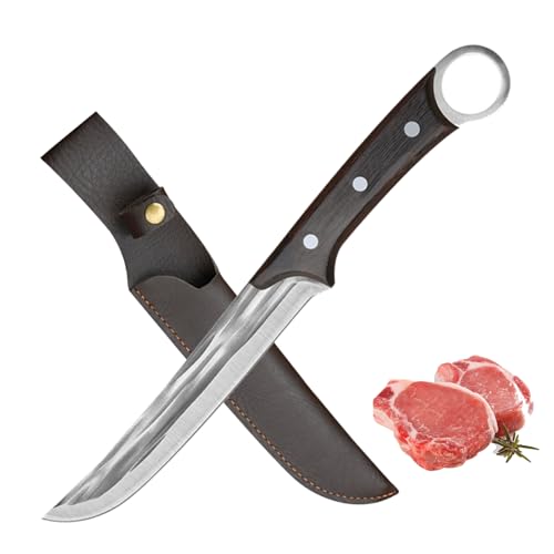 Doklasu Kochmesser Japanisches Ausbeinmesser Handgemachtes geschmiedetes Full Tang Küchenmesser High Carbon Steel Kochmesser mit Scheide und Holzgriff von Doklasu