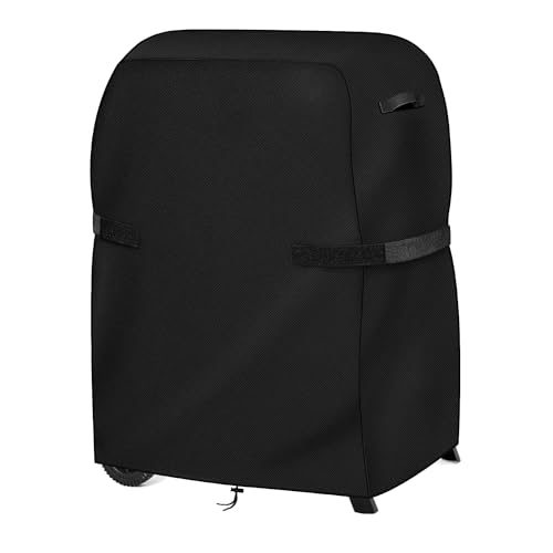 Dokon Grillabdeckung Wetterfest Robustes Oxford-Gewebe Grill Abdeckhaube Wasserdicht Staubdicht Gasgrill Abdeckplane Grill Schutzhülle für Weber, Char Broil & Mehr (76x66x109cm) - Schwarz von Dokon
