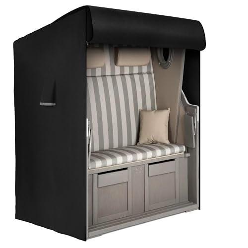 Dokon Schutzhülle für Strandkorb Winterfest Strandkorbabdeckung mit Belüftungsöffnungen, Wasserdicht Wetterfest Anti-UV Robustes 420D Oxford-Gewebe Abdeckung für Strandkorb - 155x95x165/140cm von Dokon