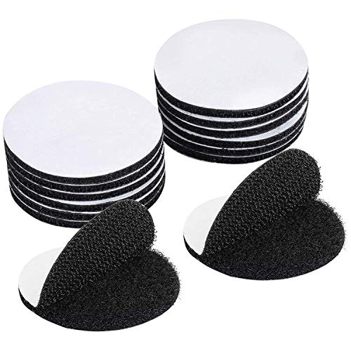 Dokpav 15 Stück Runde Klettband Selbstklebend Extra Stark Klettverschlus, Mehrzweck Doppelseitiges Klebeband Klebepad (60 * 60mm, Schwarz) von Dokpav