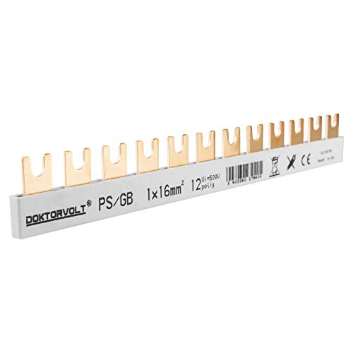 Doktorvolt Phasenschiene Stromschiene Sammelschiene 1P Gabel 12 Polig 16 mm2 PS/GB 100A DV 9405 Kammschiene Schiene von Doktorvolt