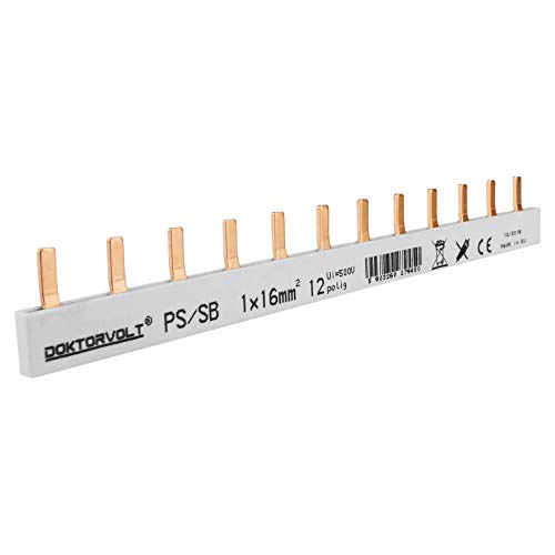 1P Phasenschiene Stift 12-polig 16mm² PS/S doppelseitig isoliert Schiene Sammelschiene 100A DV 9450 von Doktorvolt