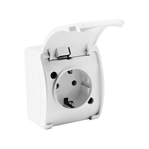 Aufputzsteckdosen IP44 Schuko Steckdose Schukodose + Klappdeckel 181-01 DV 6240 von Doktorvolt