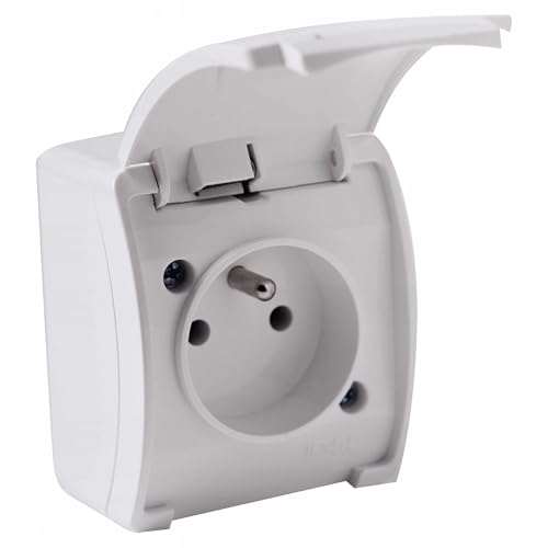 Aufputzsteckdosen IP44 Steckdose französisch System + Klappdeckel 161-01 DV 5850 von Doktorvolt