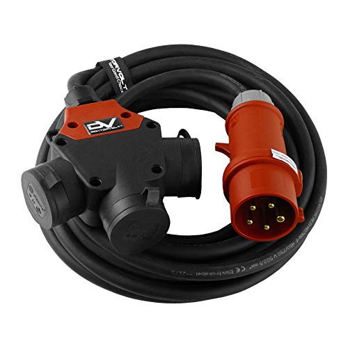 CEE Verlängerungskabel 50m mit SCHUKO 3-Wege Kupplung 3x230V Doktorvolt® 9306 von Doktorvolt