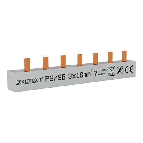 Doktorvolt Phasenschiene Stromschiene Sammelschiene 3P Stift 7 Polig 16mm² PS/SB Schiene Stiftsammelschiene von Doktorvolt