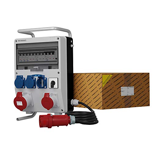 Doktorvolt Stromverteiler Baustromverteiler TD-S/FI 32A 16A 3x230V SKHU Nockenschalter 0-1 Kabel Gestell von Doktorvolt