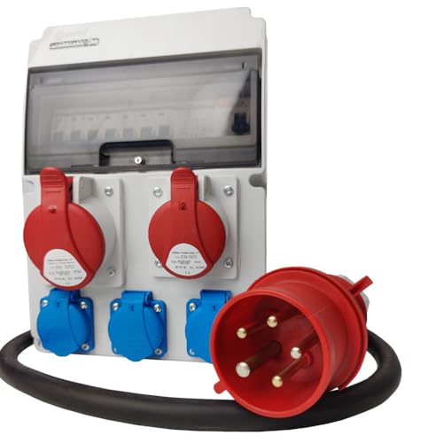 Doktorvolt Stromverteiler Baustromverteiler - mit Kabel - JUN-S/FI 1x 32A 1x 16A 3x230V IP44 von Doktorvolt