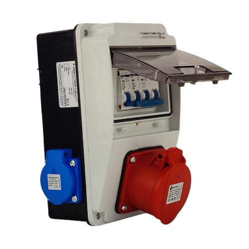 Doktorvolt Stromverteiler Wandverteiler Baustromverteiler 16A 2x230V IP44 Komplett Verdrahtet DV-2144-F XS-S von Doktorvolt