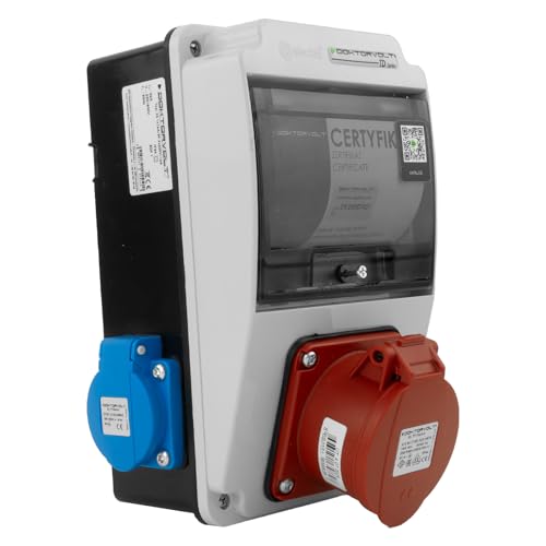 Doktorvolt Stromverteiler Wandverteiler Baustromverteiler 16A 2x230V IP44 Komplett Verdrahtet DV-5114-D XS von Doktorvolt