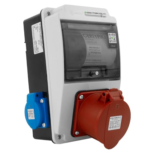 Doktorvolt Stromverteiler Wandverteiler Baustromverteiler 32A 2x230V IP44 Komplett Verdrahtet DV-5077-F XS-S von Doktorvolt