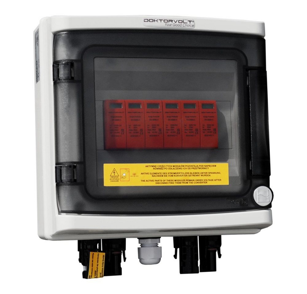 Doktorvolt Verteilerbox Anschlusskasten Photovoltaik 1000V DC 2-String Überspannungsschutz PV von Doktorvolt