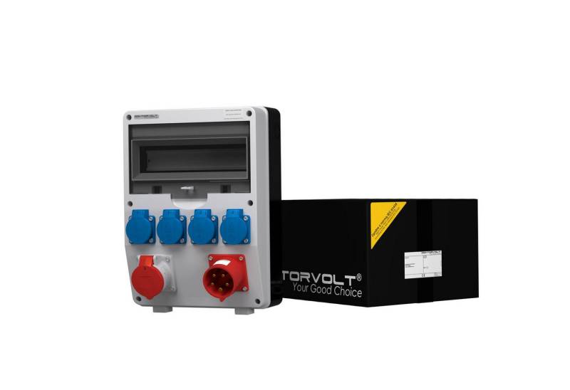 Doktorvolt Verteilerbox Stromverteiler TD 1x16A 4x230V mit 1x32A Anbaustecker Doktorvolt 2381 von Doktorvolt