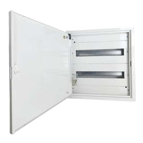 Doktorvolt Verteilerkasten Aufputz Verteiler Sicherungskasten Verteilerschrank Gehäuse aus Metall Aufputzverteiler 36 Module 2-reihig mit Tür Weiß IP30 IK07 für Installation im Haus von Doktorvolt