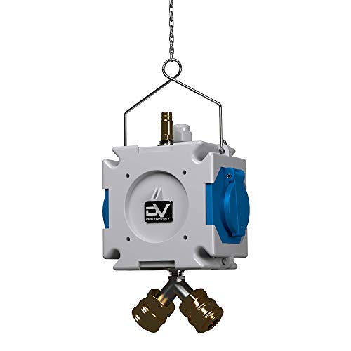 Doktorvolt Stromverteiler Verteiler Energiewürfel Mobilverteiler Baustromverteiler Verteilerkasten Hängeverteiler 2x230V/16A Für Druckluft Mit 1,5m Verzinktkette mDV von Doktorvolt