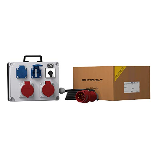 Doktorvolt Stromverteiler Starkstrom Verteiler Mobilverteiler Baustromverteiler Wandverteiler Verteilerkasten Mennekes 2x 230V 16A 400V CEE Steckdosen Kombination Nockenshalter Kabel IP44 Fred von Doktorvolt