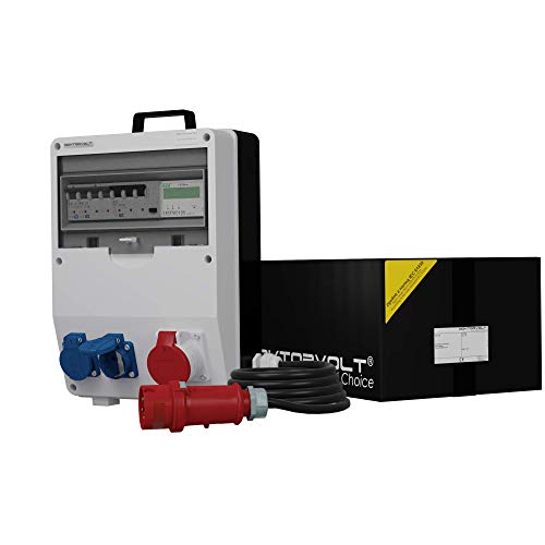 Doktorvolt Stromverteiler TD-S/FI mit Mennekes Steckdosen-Kombination 2x 230V Schuko 1x 16A CEE, mit MID Stromzähler, LS-Schalter FI-Schalter, Kabel mit Stecker, Baustromverteiler verdrahtet IP44 Doktorvolt Stromverteiler TD-S/FI mit Mennekes Steckdosen-Kombination 2x 230V Schuko 1x 16A CEE, mit MID Stromzähler, LS-Schalter FI-Schalter, Kabel mit Stecker, Baustromverteiler verdrahtet IP44 von Doktorvolt