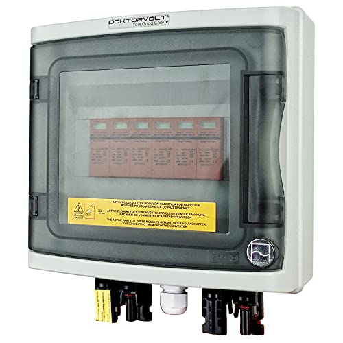 Solar Anschlusskasten DC 1000V 2x Überspannungsschutz T1 T2 2-String 4mm Connector IP65 Generatoranschlusskasten Photovoltaik Doktorvolt 4487 von Doktorvolt