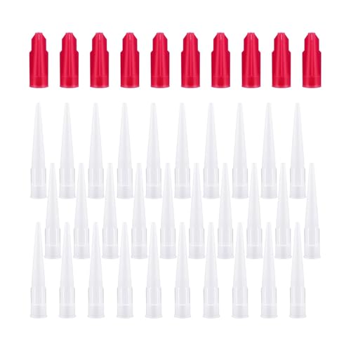 50 Stück Silikon Spitzen Kartuschenspitzen Set, Ersatzdüsen & Abdichtkappen für Silikonkartuschen, Kartuschendüsen für Präzises Verfugen, DIY & Profi-Anwendungen von Dolaso