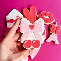 Paar Kirsche Mit Schleife Plätzchen Präge Und Ausstecher von DolceMiaCookie