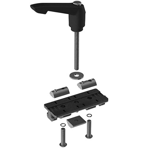 Profilgleiter ZN 40 x 80 Festlager mit Klemmhebel (Set), Nut 8, 2 Gleitschuhe POM, mit Befestigungsmaterial von DOLD Mechatronik