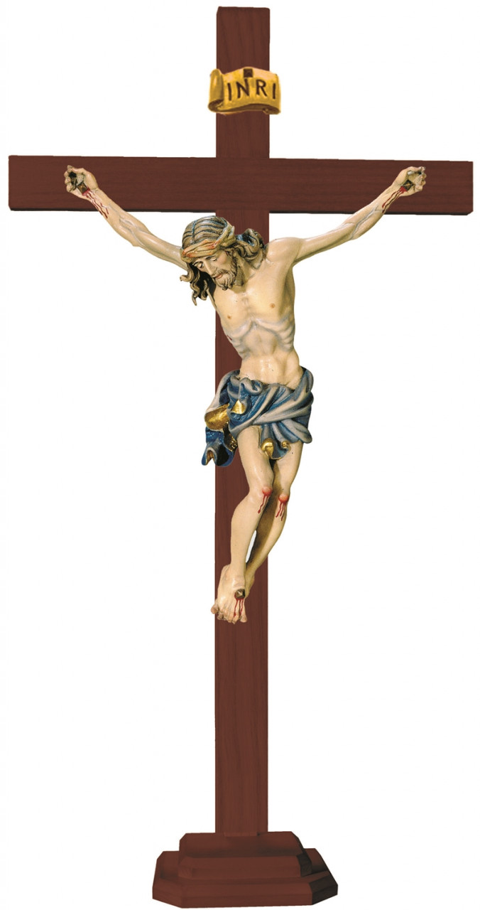 Heiligenfigur Kruzifix Jesus am Kreuz auf Sockel H 25/ 50 cm Statue Ahorn- und Lindenholz Holzfigur Heiligenfigur Kruzifix Jesus am Kreuz auf Sockel H 25/ 50 cm Statue Ahorn- und Lindenholz Holzfigur von Dolfi