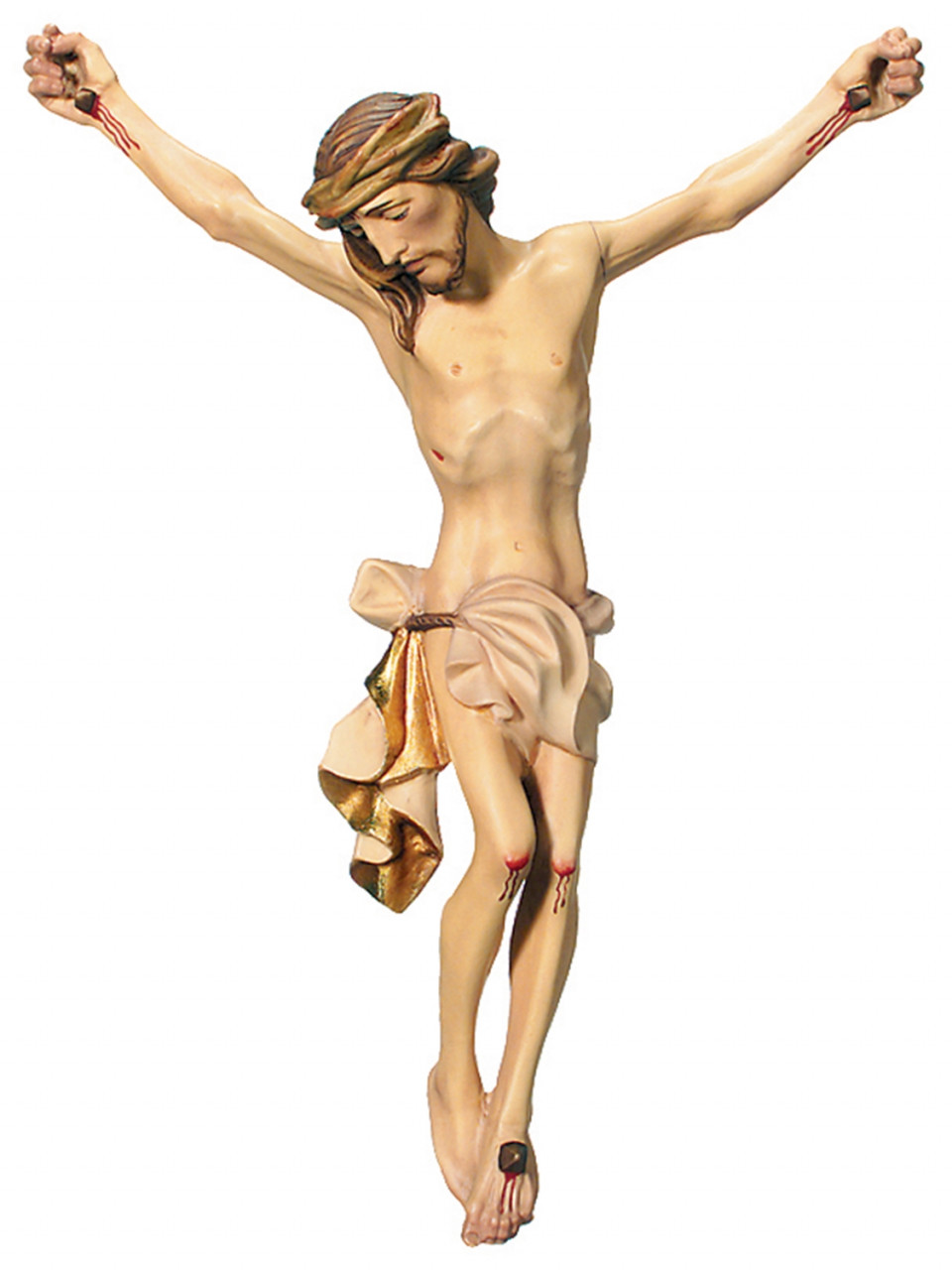 Holzfigur Jesus Christus Figur für Kruzifix/ Kreuz "Leonardo" H 12 cm Statue Ahornholz Holzstatue von Dolfi