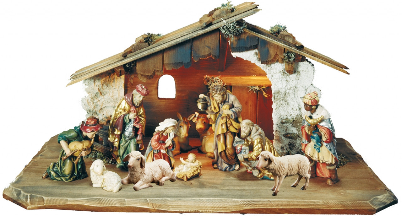 Krippe mit Krippenfiguren Matteo Kollektion 12 Teilig Heiligenfigur Holzfigur Holzstatue Krippe mit Krippenfiguren Matteo Kollektion 12 Teilig Heiligenfigur Holzfigur Holzstatue von Dolfi