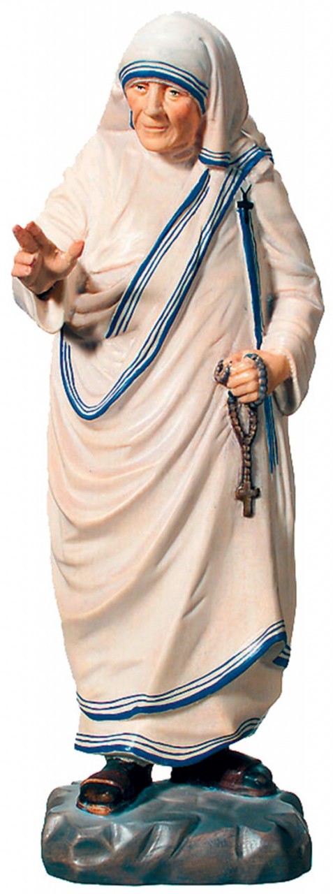 Statue Heilige Mutter Teresa aus Kalkutta H 12 cm Heiligenfigur Holz geschnitzt Figur aus Ahornholz von Dolfi