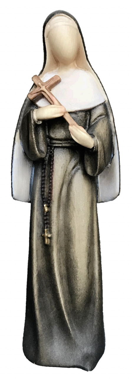 Statue Heilige Rita von Cascia H 15 cm Heiligenfigur Nonne Schutzpatronin Holz Figur aus Ahornholz von Dolfi
