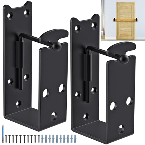 Dolibest 2er Tür Barricade Klammern, Tor U Winkel Halterung Stangehalter Türschloss Metallwinkel für 106.6 x 53.5mm Lumber Innen Außenbereich Haus Garten Garage Scheune Schuppen Sicherheitstürschloss von Dolibest