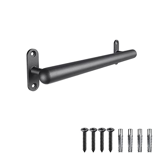 Dolibest Handlauf Metall, 66cm Treppenhandlauf Edelstahl Schwarz Wandhandlaufe Geländer Treppengeländer Innen Außen 3.3cm Runde Rutschfest Wandmontage Sicherheitsgriff Barrierefreies für Jung und Alt von Dolibest
