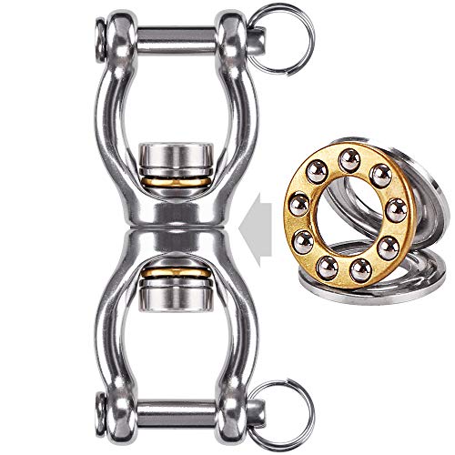 Dolibest Hogdseirrs Folkmanis Puppets Silent Bearing Swing Swivel Schaukel Haken, Tire Swing Swivel mit 2 abnehmbaren Schnallen für Web Tree Swing, Aerial Dance, Swing Yoga Swing Sets, 770LB Kapazität von Dolibest