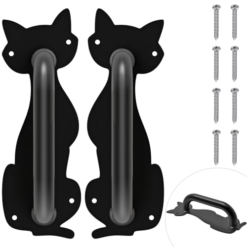 Dolibest Türgriff zum Ziehen, 22cm Scheunenschiebetore Griff 2er Robust Schwarz Haltergriff aus Metall für Innenbereich Holztore im Freien/Garage/Haustür/Badezimmer/Schränke/Schubladen/Kleiderschrank von Dolibest