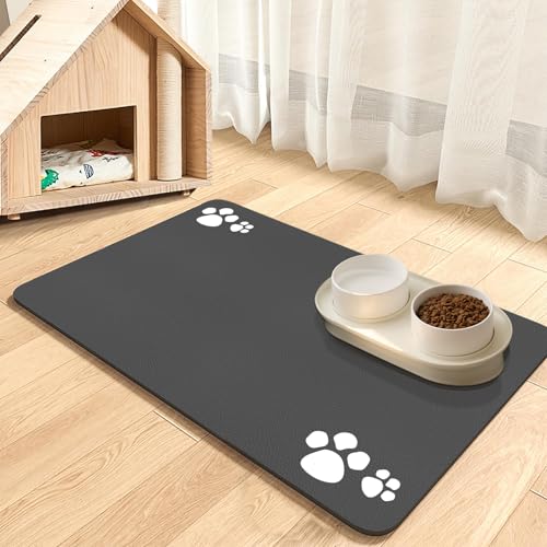 Futtermatte Katzen, Napfunterlage Hund Klein, Wasserdichte Haustier Futtermatten Rutschfeste Unterlage Katzennapf Fressnapf Futtermatte Katzenfutter Futternapf Matte(Dunkelgrau-4 Pfoten, 44.5 x 71 cm) Futtermatte Katzen, Napfunterlage Hund Klein, Wasserdichte Haustier Futtermatten Rutschfeste Unterlage Katzennapf Fressnapf Futtermatte Katzenfutter Futternapf Matte(Dunkelgrau-4 Pfoten, 44.5 x 71 cm) von Dolic
