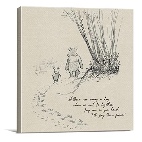 Klassisches Winnie Puuh Wandkunst, Dekoration, "If There Ever Comes a Day", Zitat, Leinwand, Bilder, gerahmter Druck, Schild, Kunstwerk, für Zuhause, Kinderzimmer (20.3x20.3 cm) von Dolimifa