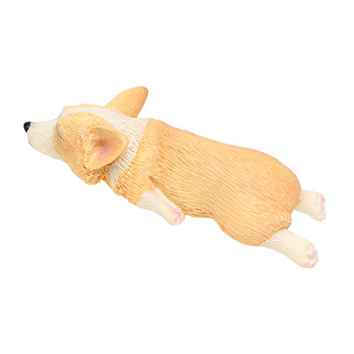 Miniatur Corgi Hund Ornament Deko Figur Kleiner Hund Mini Dekofiguren Tier Tischdeko - # 2, 1,2x5,4cm von D DOLITY