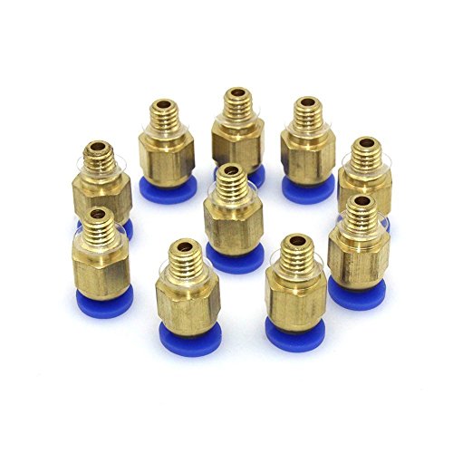 DollaTek 10 Pcs PC4-M6 Straight Fitting 4mm Gewinde M6-Anschluss für 3D-Drucker von DollaTek