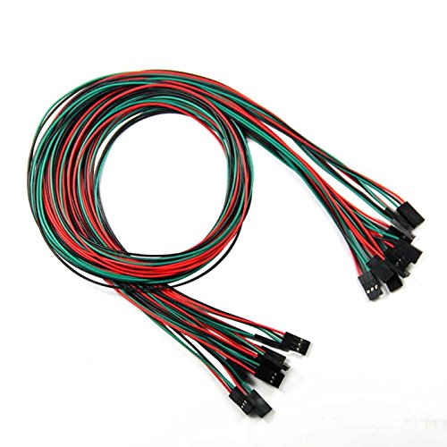 DollaTek 10 teile/los 70 cm 3 Pin Weiblich zu Weiblich Jumper Draht Dupont Kabel für 3D Drucker für Arduino von DollaTek