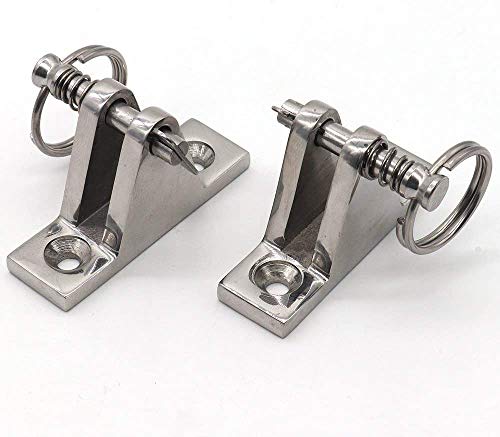 DollaTek 2er Decksscharnier 90 ° mit Schnellwechselstift Bootsaufsatz Konkaver Sockel Hardware 316 Edelstahl von DollaTek
