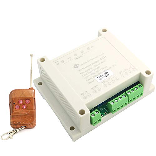 DollaTek 4 Wege WiFi Fernbedienung Wireless Smart Switch DIY Home Timing/Verzögerung Self-Latching/Inching/Interlocking Relais - haben Shell 220V + 433M Fernbedienung von DollaTek